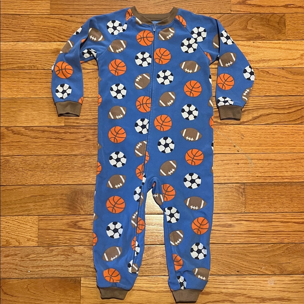 Carter's Blue Sports Print Kids Footie